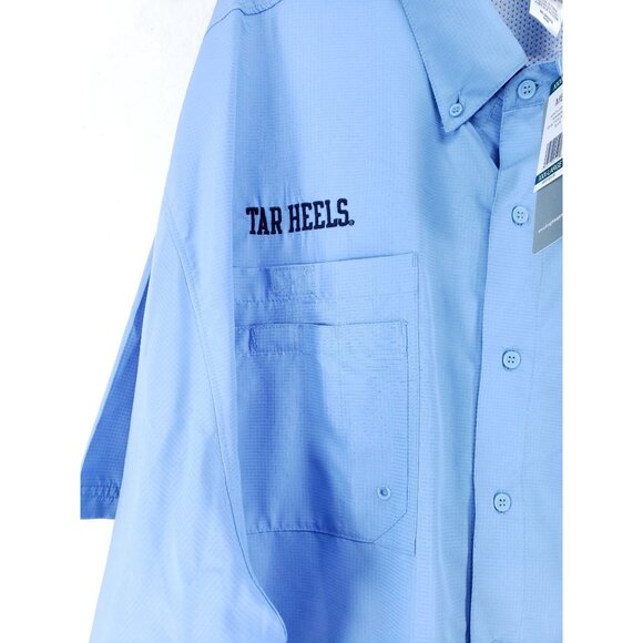 NC Tarheels Blue Vented Fishing Shirt Mens 3XL 54/56 Classic Fit UPF 50+ - Picture 7 of 9